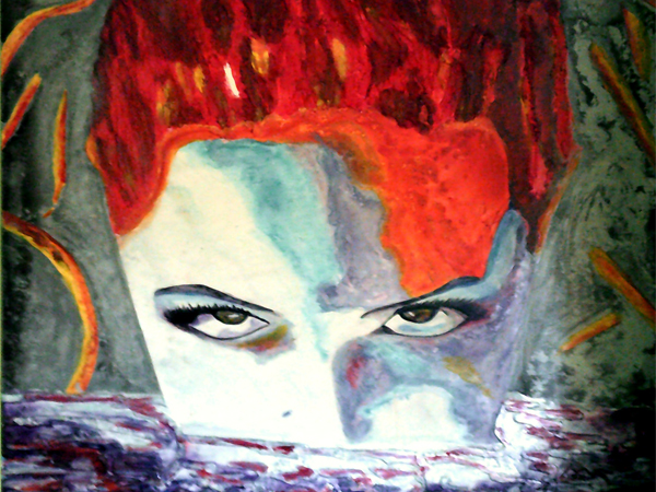  Quadri Pop Art di Carla Bertoli - BEOWULF Dedicated to Angelina Jolie - Mixed Technique 90x90 - 2014